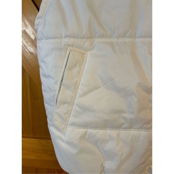 Vintage Nike Women White Black Swoosh Full Zip Puffer Vest Size Small (8358) - Picture 2 of 8